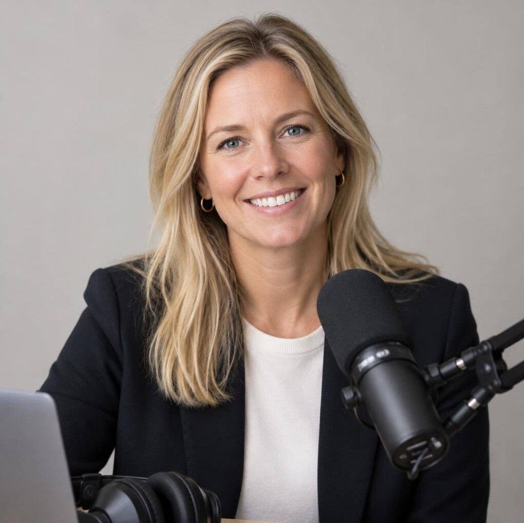 Portrait of a smiling woman in a business casual outfit